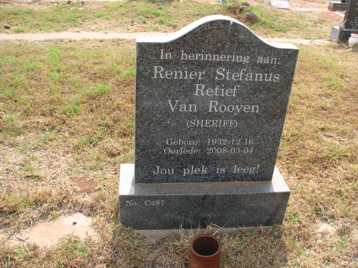 ROOYEN Renier Stefanus Retief, van 1932-2008