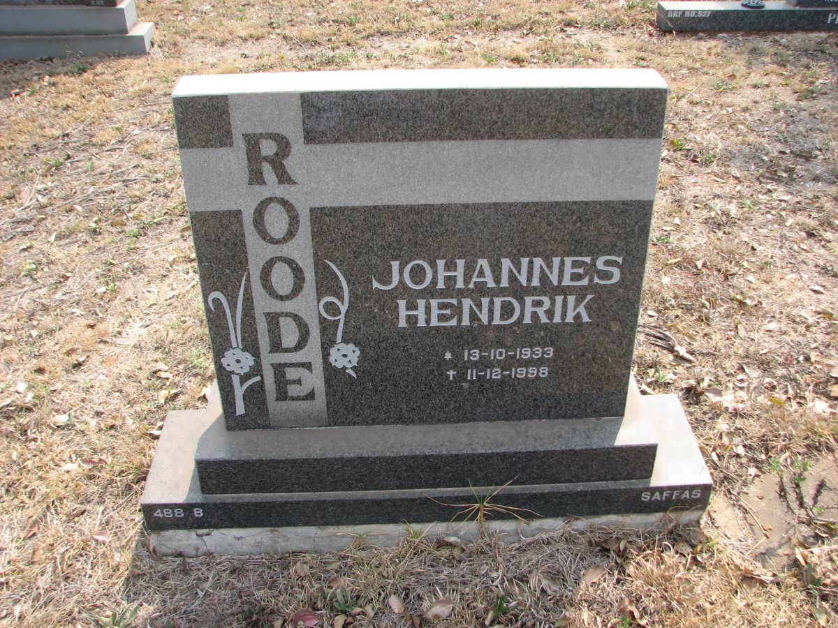 ROODE Johannes Hendrik 1933-1998