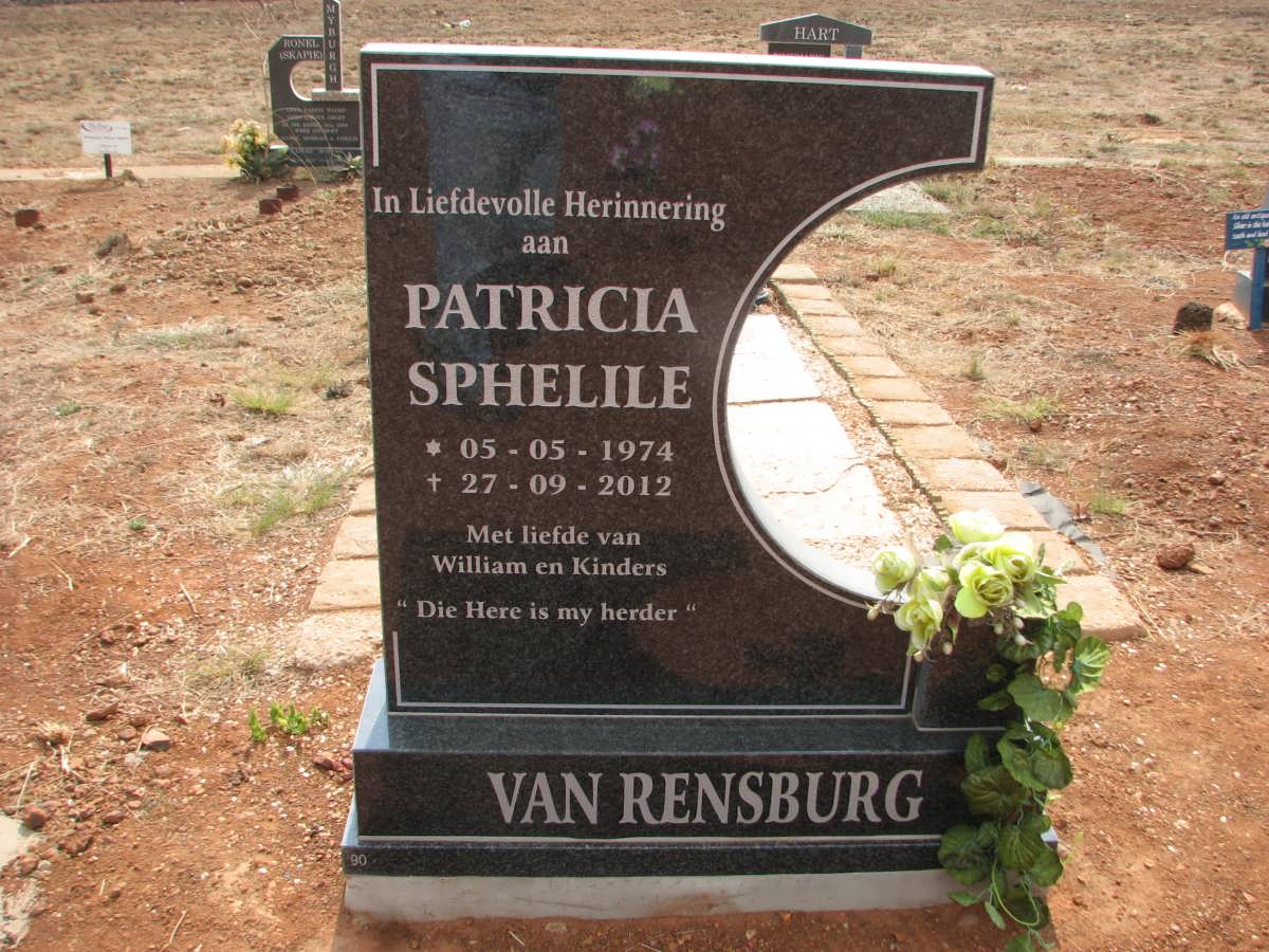 RENSBURG Patricia Sphelile, van 1974-2012