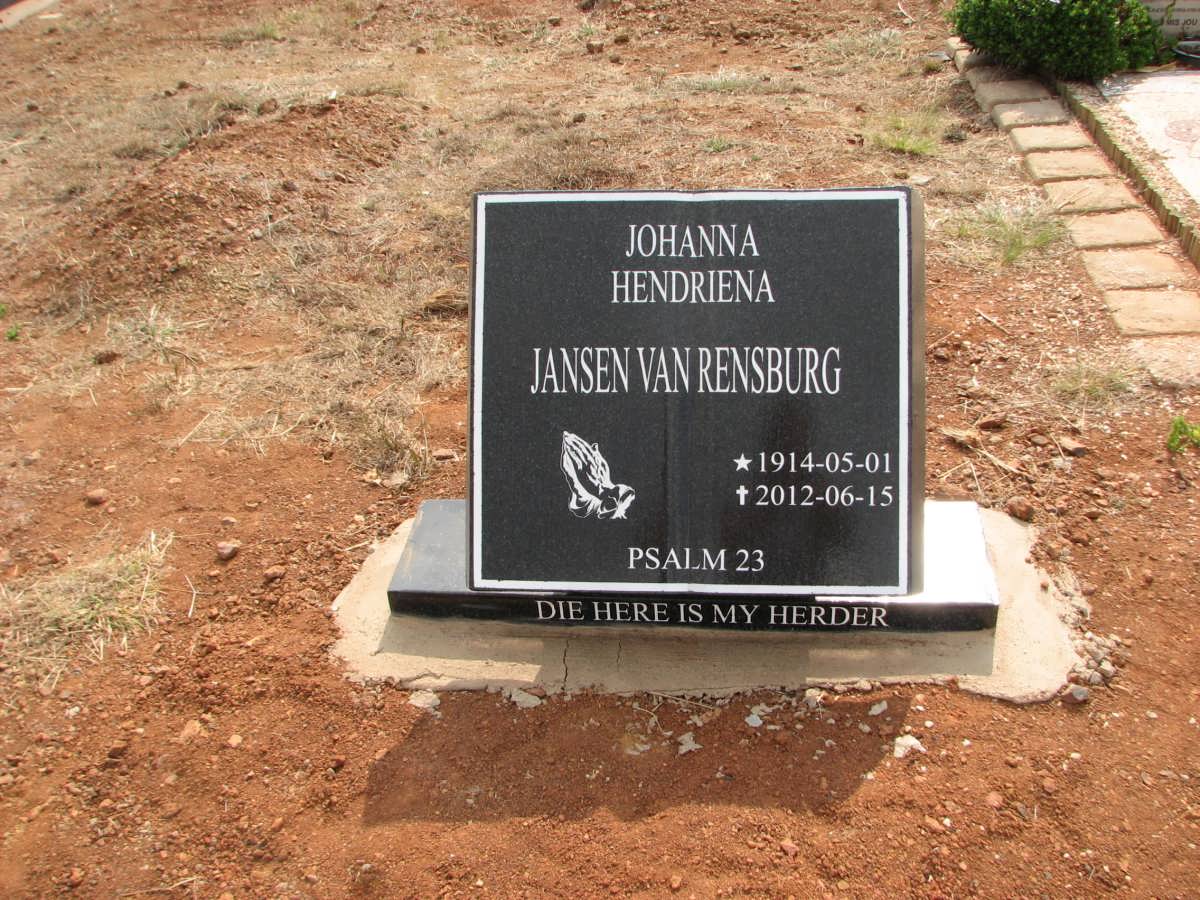 RENSBURG Johanna Hendriena, Jansen van 1914-2012