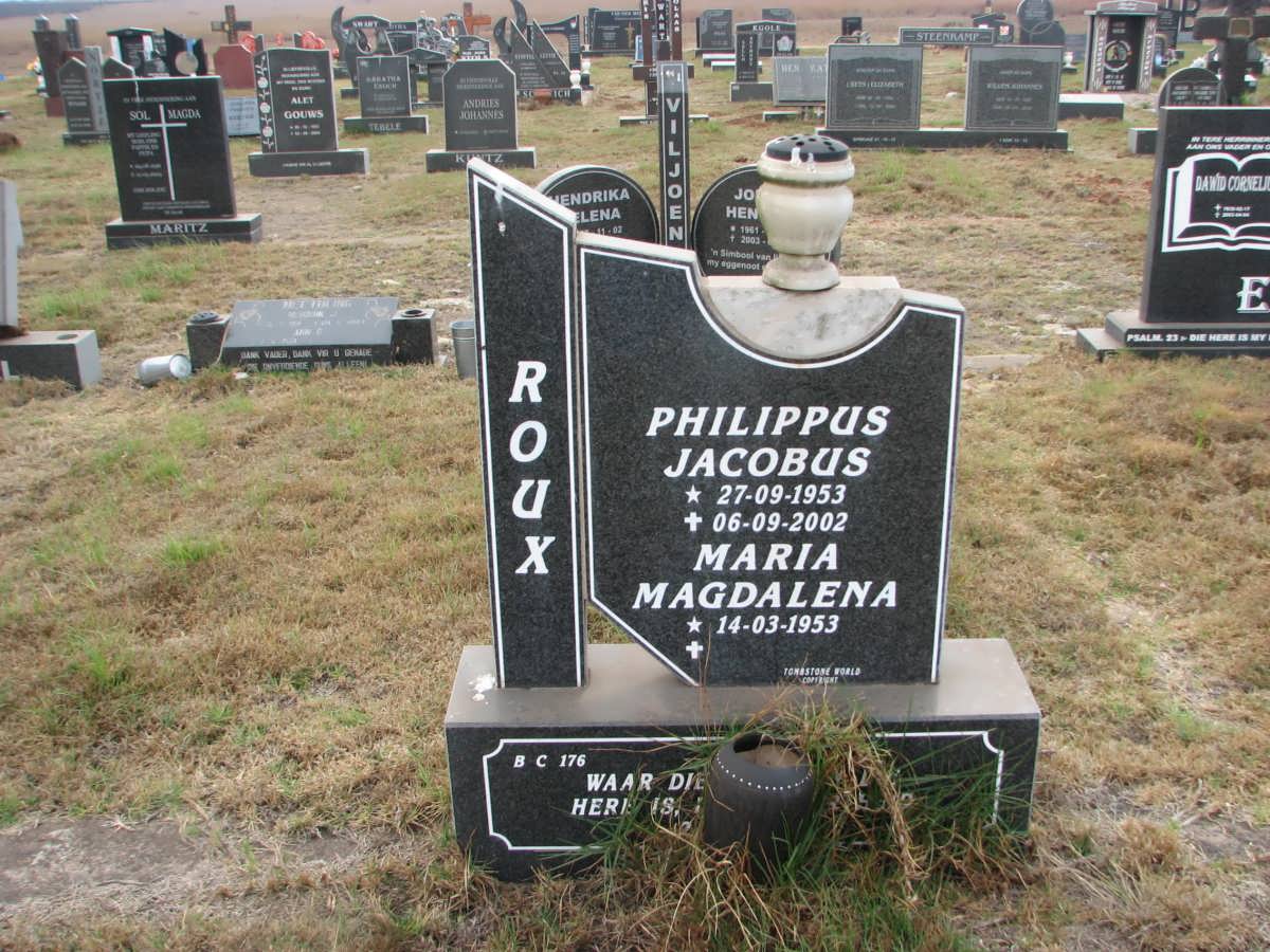 ROUX Philippus Jacobus 1953-2002 &amp; Maria Magdalena 1953-