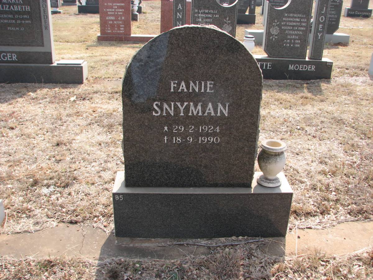 SNYMAN Fanie 1924-1990