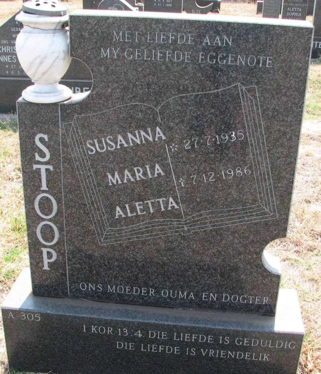 STOOP Susanna Maria Aletta 1935-1986
