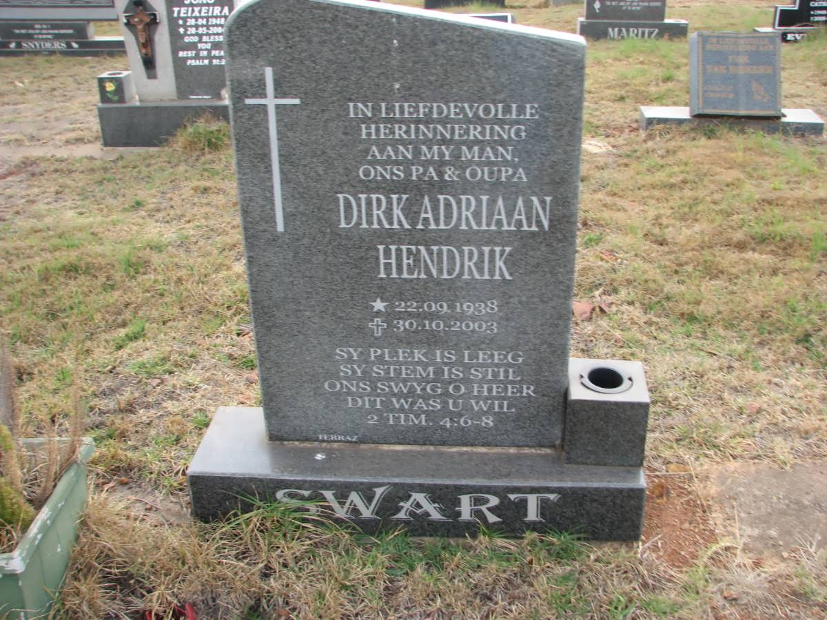 SWART Dirk Adriaan Hendrik 1938-2003