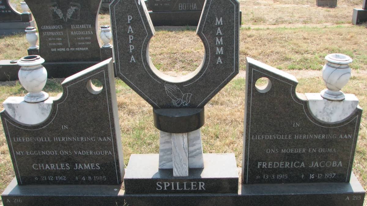 SPILLER Charles James 1912-1985 &amp; Frederica Jacoba 1915-1997
