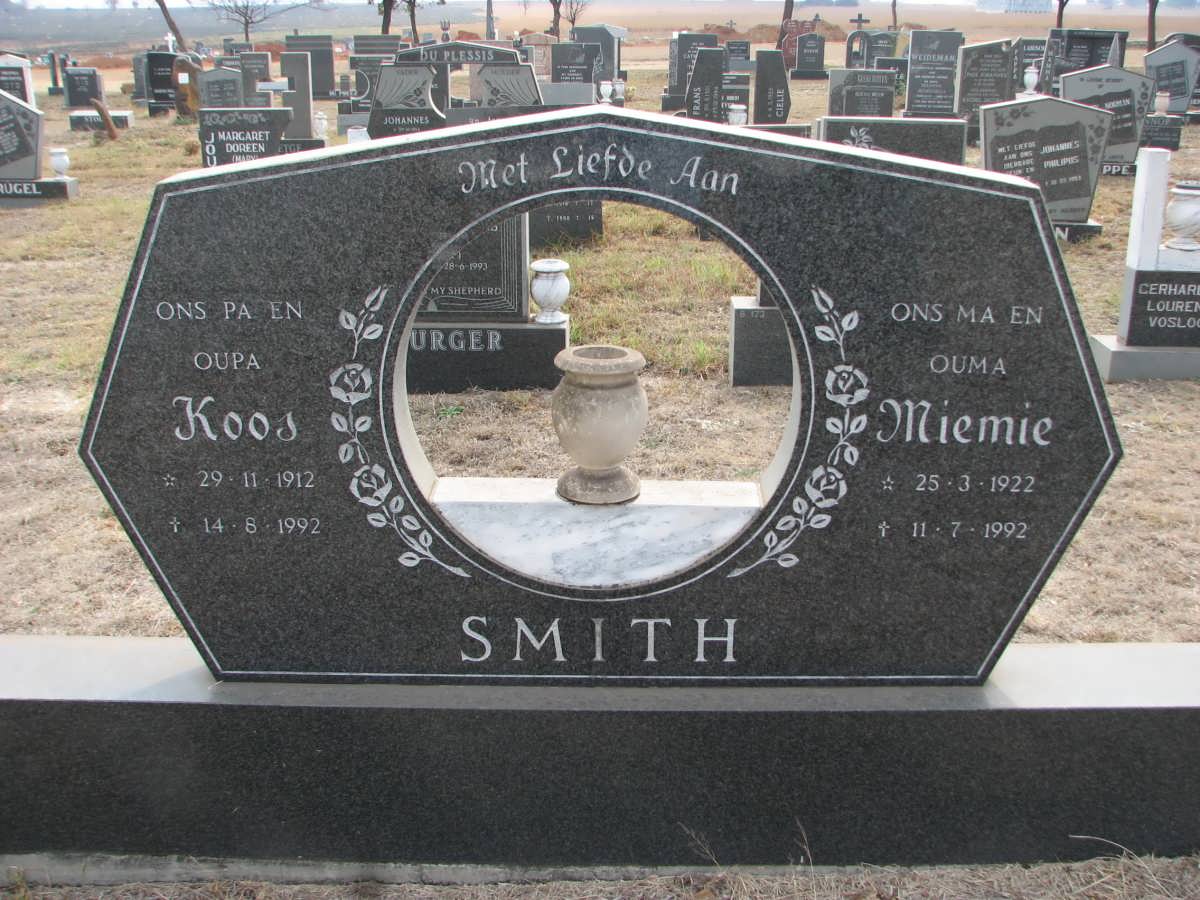 SMITH Koos 1912-1992 &amp; Miemie 1922-1992