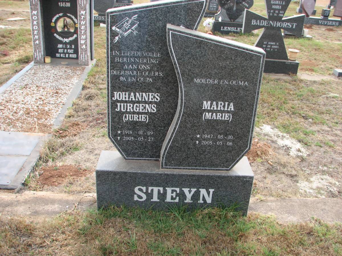 STEYN Johannes Jurgens 1918-2005 &amp; Maria 1947-2005