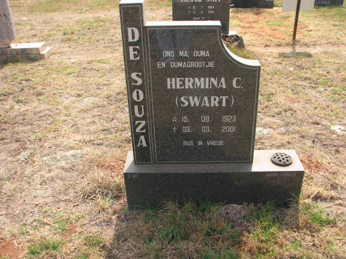 SOUZA Hermina C., de nee SWART 1923-2001