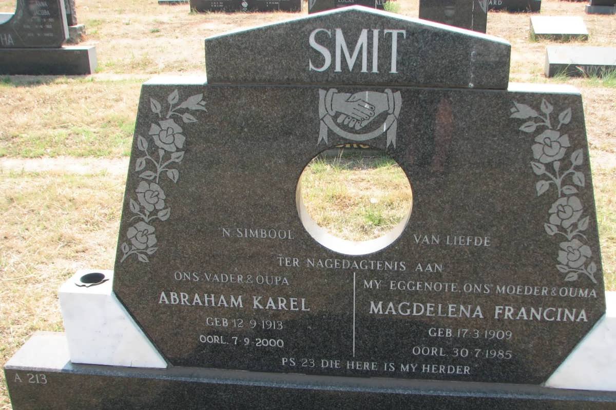 SMIT Abraham Karel 1913-2000 &amp; Magdalena Francina 1909-1985