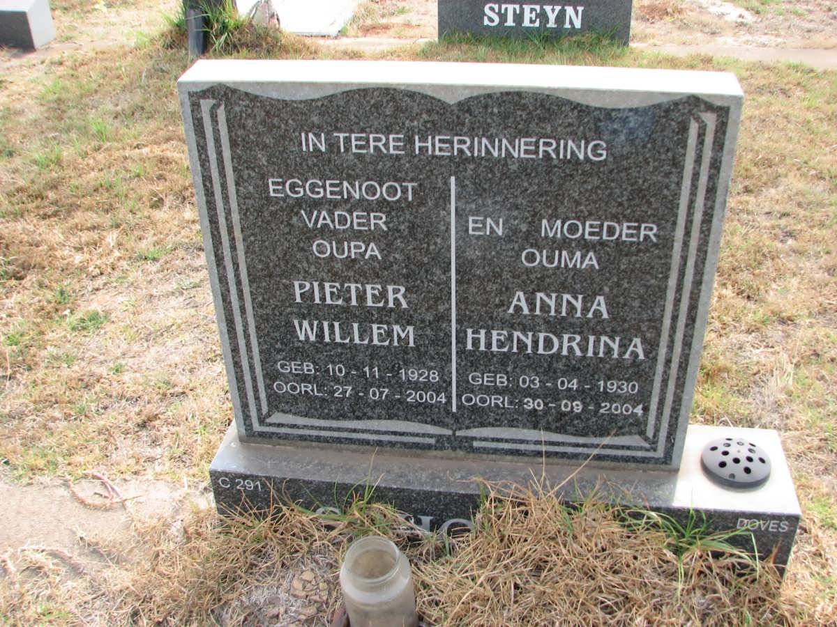 SCHOEMAN Pieter Hendrik 1928-2004 &amp; Anna Hendrina 1930-2004