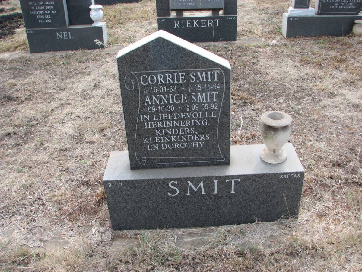 SMIT Corrie 1933-1994 &amp; Annice 1930-1992 