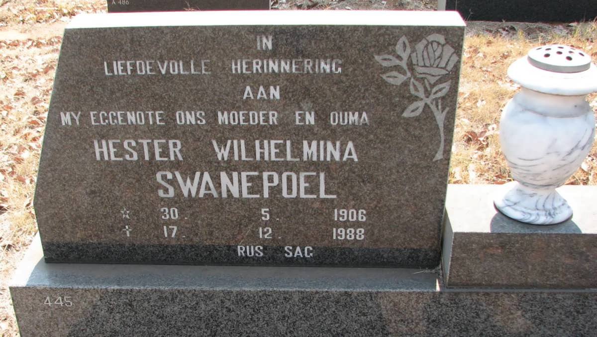 SWANEPOEL Hester Wilhelmina 1906-1988