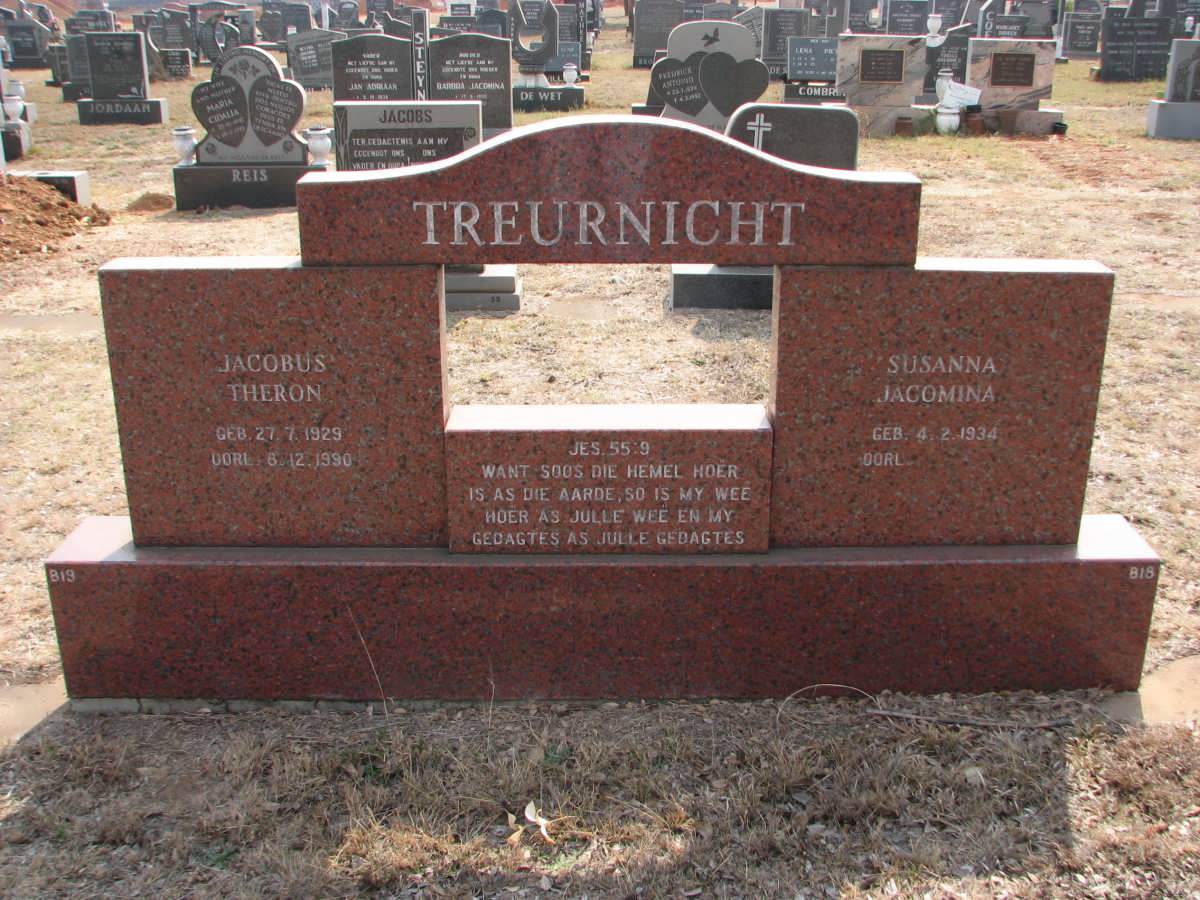 TREURNICHT Jacobus Theron 1929-1990 &amp; Susanna Jacomina 1934-