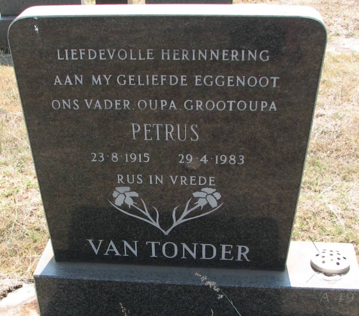 TONDER Petrus, van 1915-1983