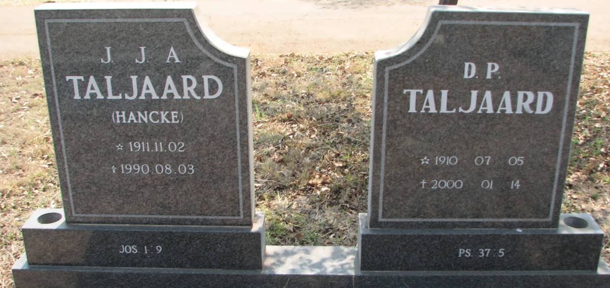 TALJAARD D.P. 1910-2000 &amp; J.J.A. HANCKE 1911-1990