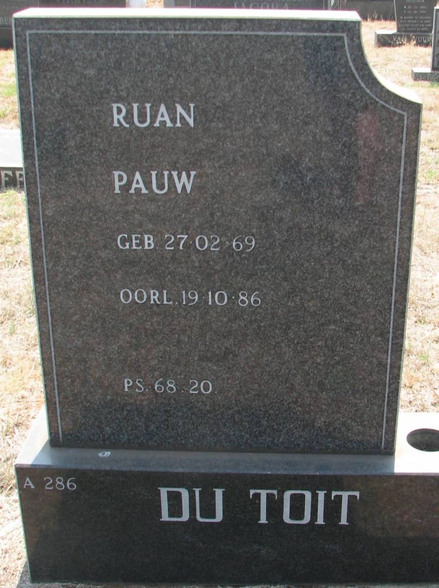 TOIT Ruan Pauw, du 1969-1986