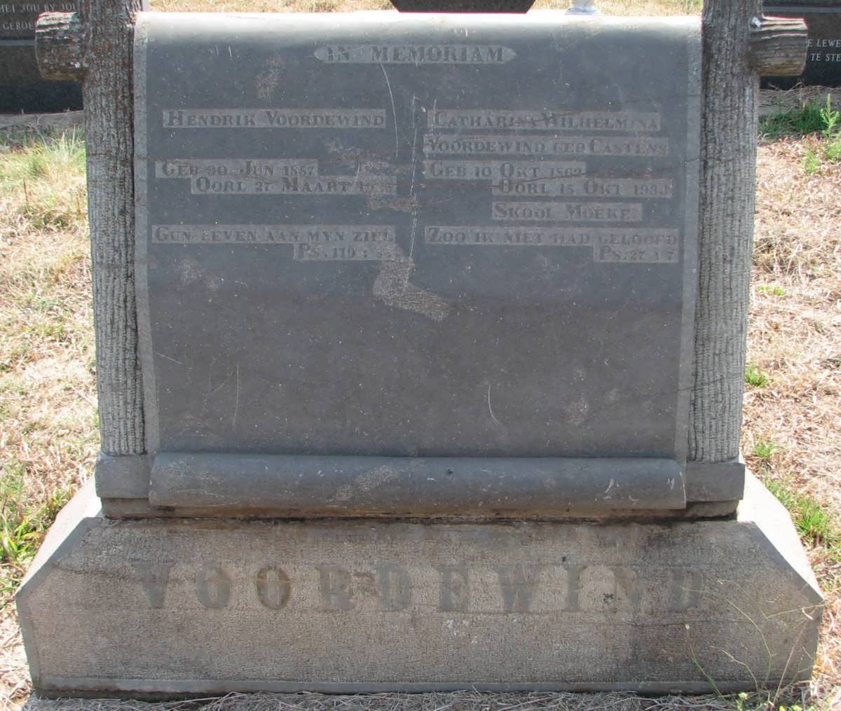 VOORDEWIND Hendrik 1857-1935 &amp; Catherina Wilhelmina CASTENS 1862-193?