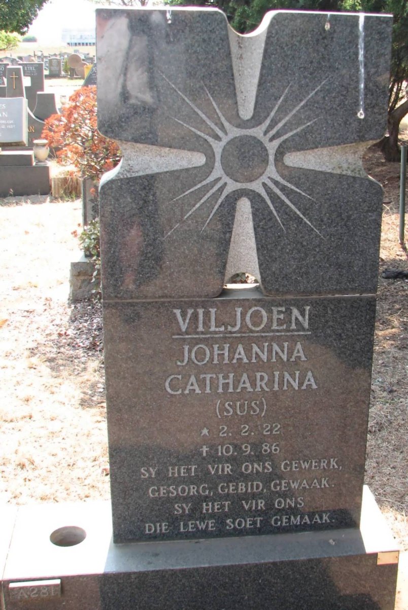 VILJOEN Johanna Catharina 1922-1986
