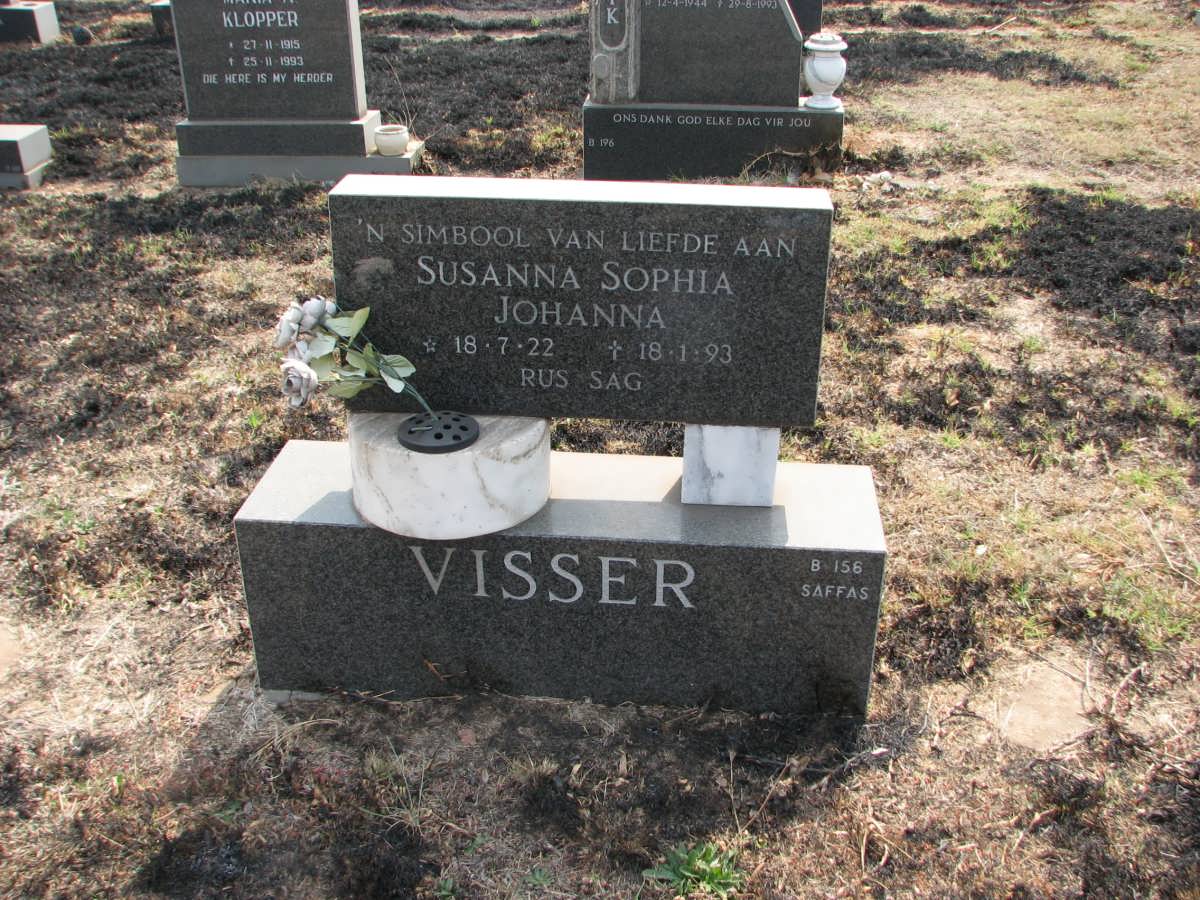 VISSER Susanna Sophia Johanna 1922-1993