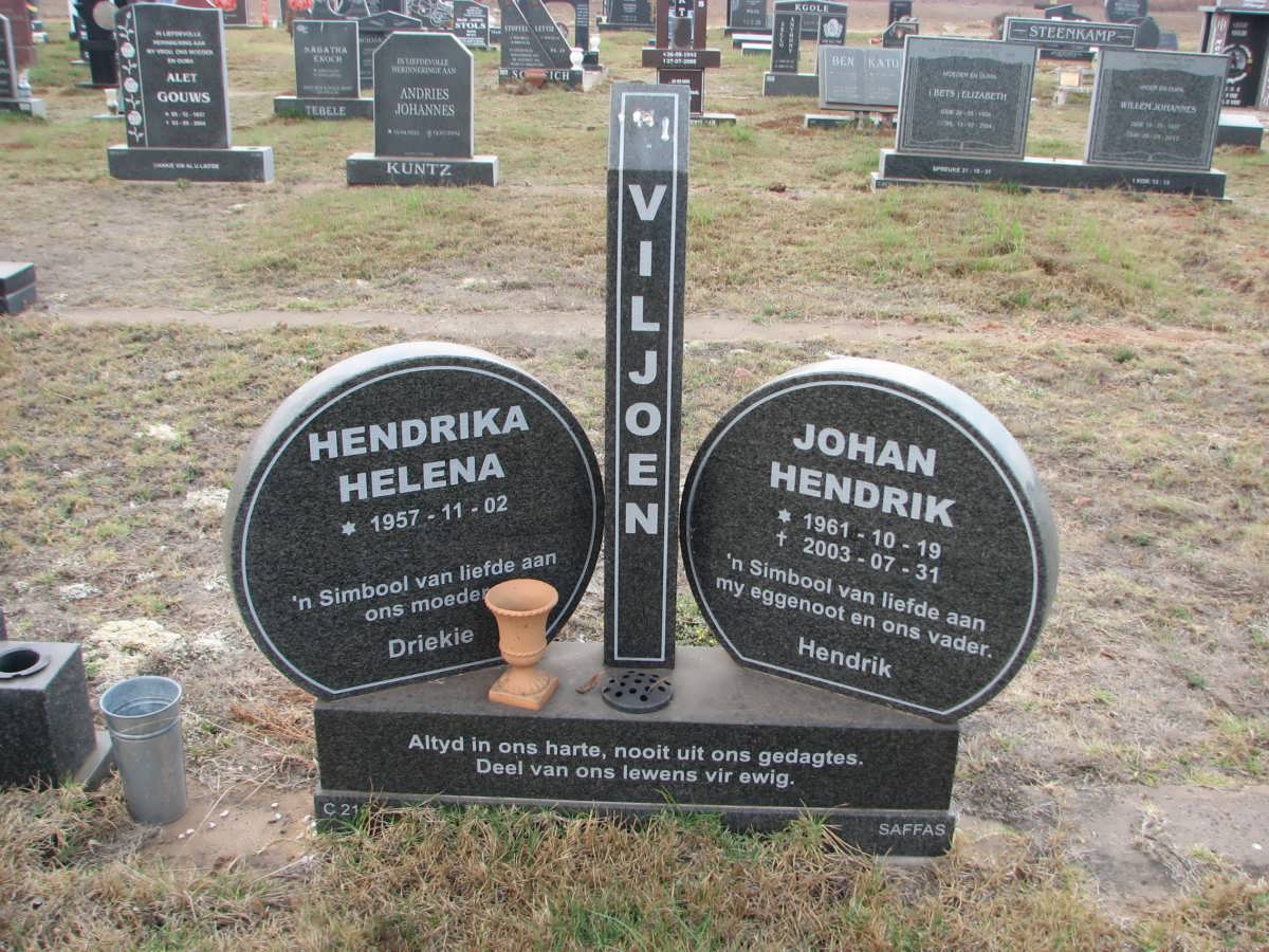 VILJOEN Johan Hendrik 1961-2003 &amp; Hendrika Helena 1957-