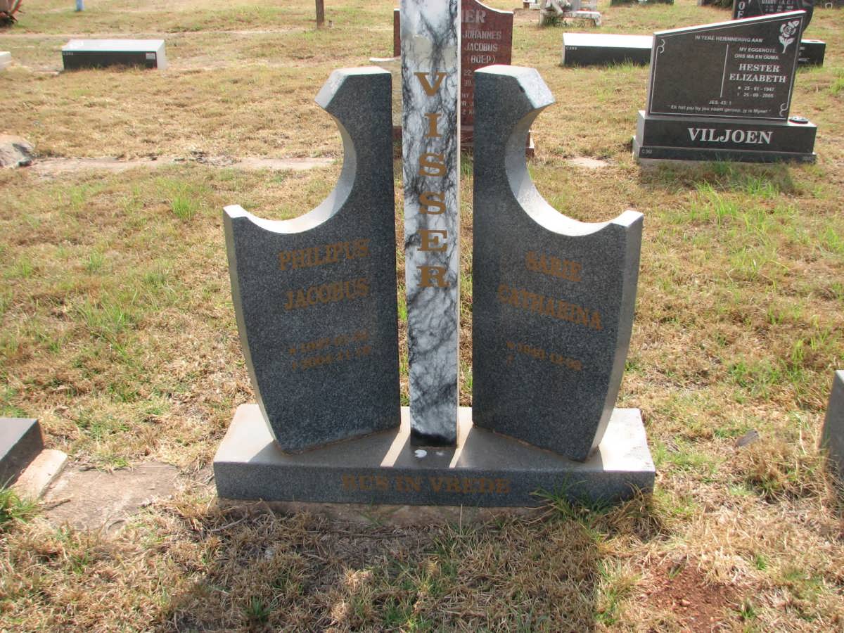 VISSER Philipus Jacobus 1937-2004 &amp; Sarie Catharina 1940-