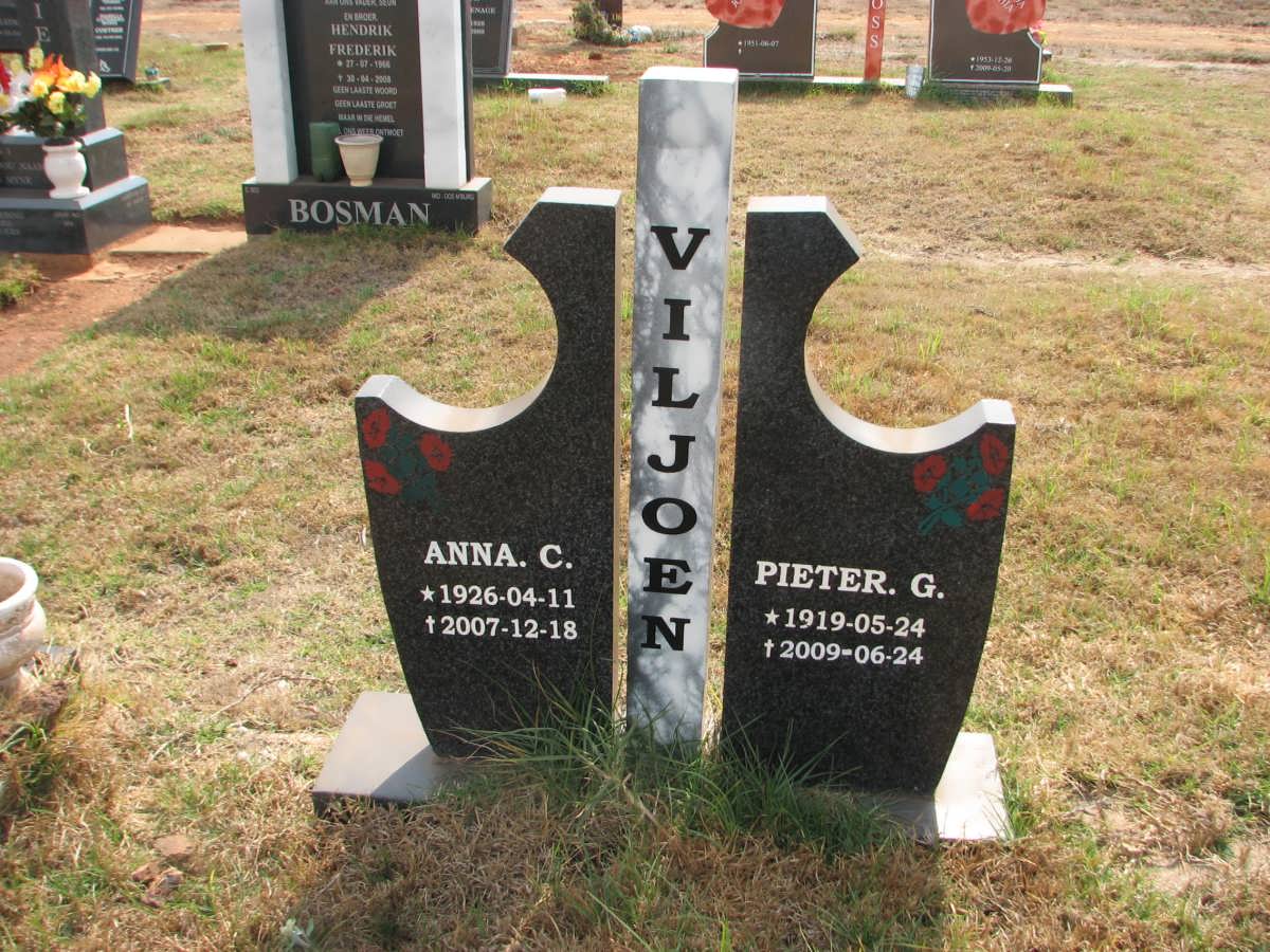 VILJOEN Pieter G. 1919-2009 &amp; Anna C. 1926-2007