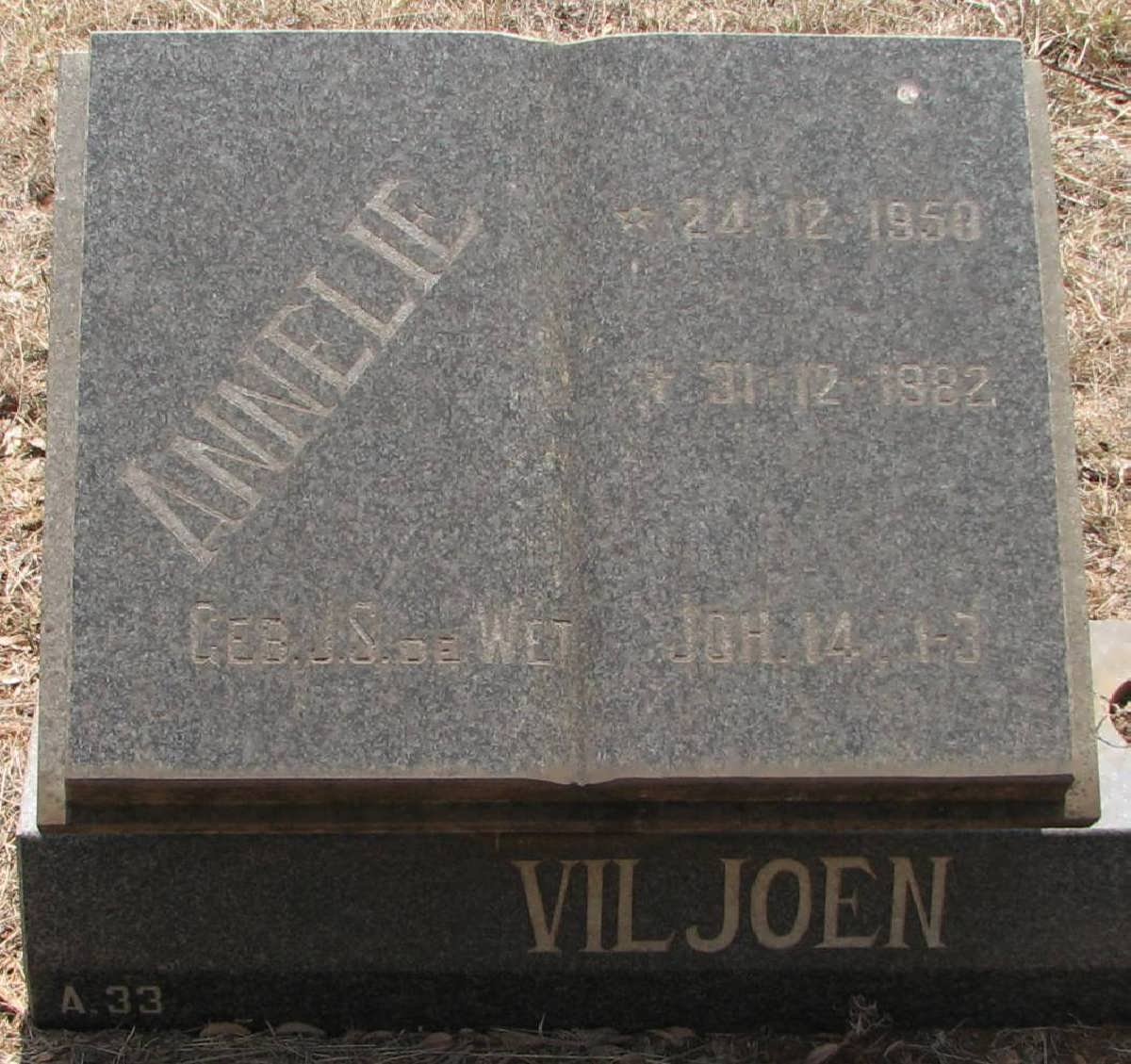 VILJOEN  J.S. nee DE WET 1950-1982