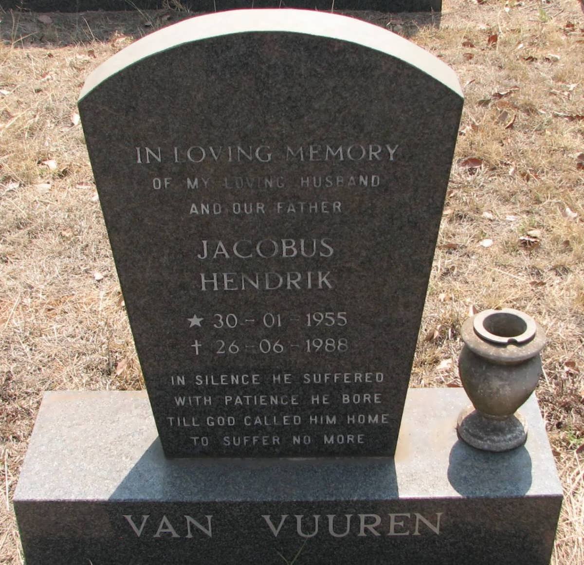 VUUREN Jacobus Hendrik, van 1955-1988