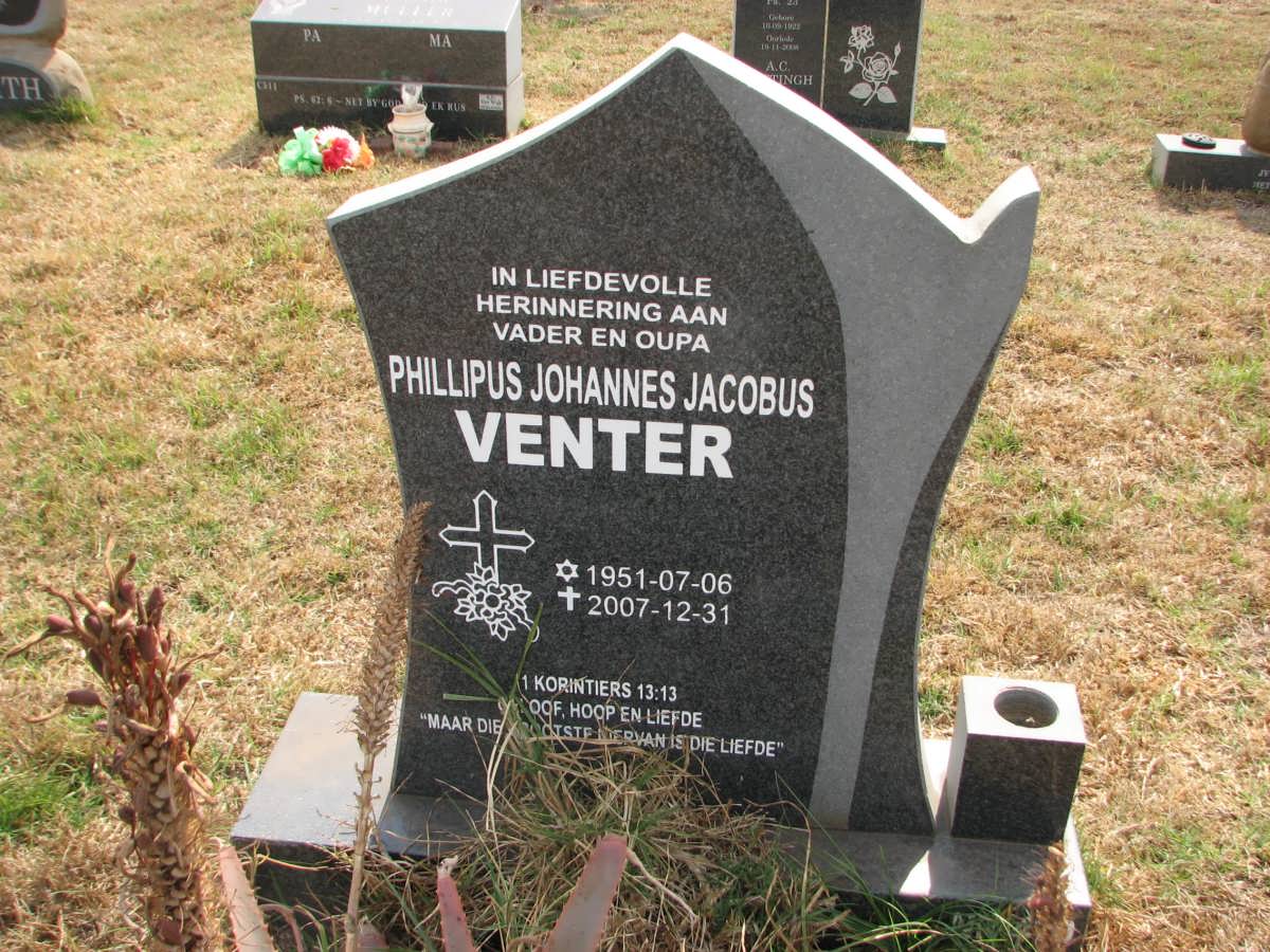 VENTER Phillipus Johannes Jacobus 1951-2007