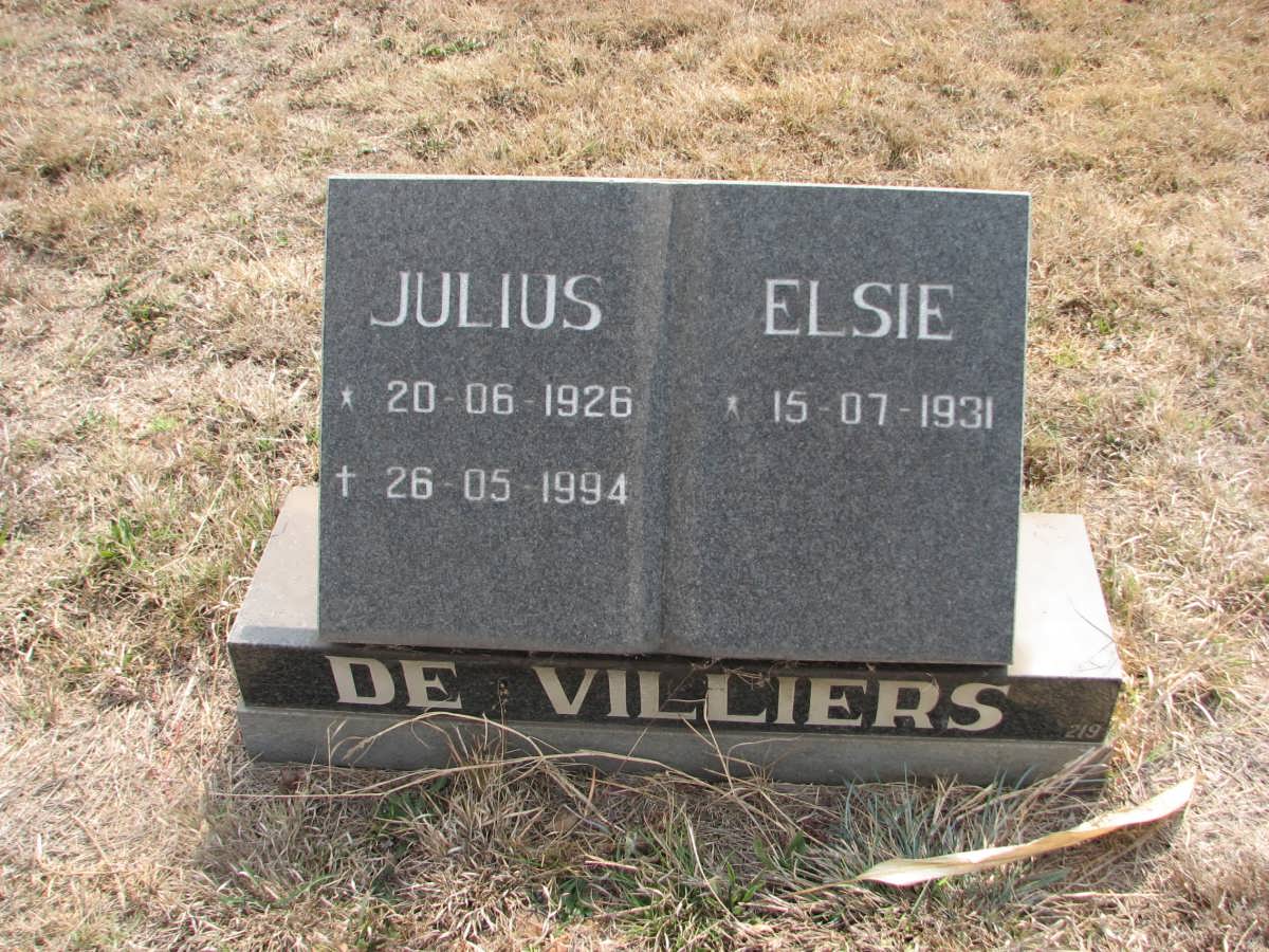 VILLIERS Julius, de 1926-1994 &amp; Elsie 1931-