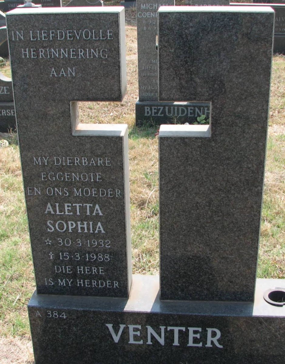 VENTER Aletta Sophia 1932-1988