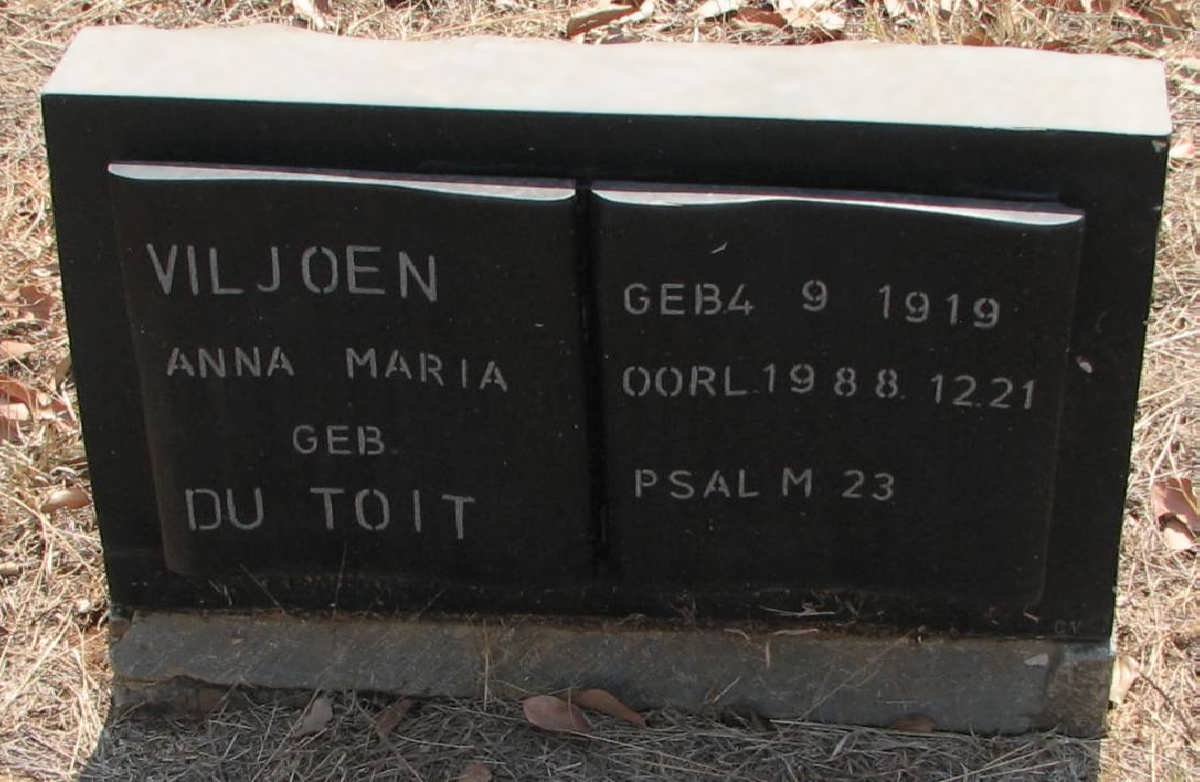 VILJOEN Anna Maria nee DU TOIT 1919-1988