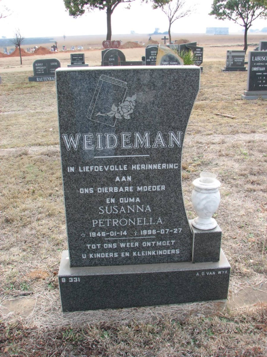 WEIDEMAN Susanna Petronella 1946-1996