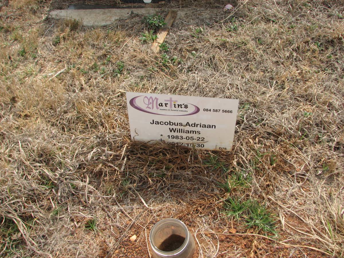 WILLIAMS Jacobus Adriaan 1983-2012