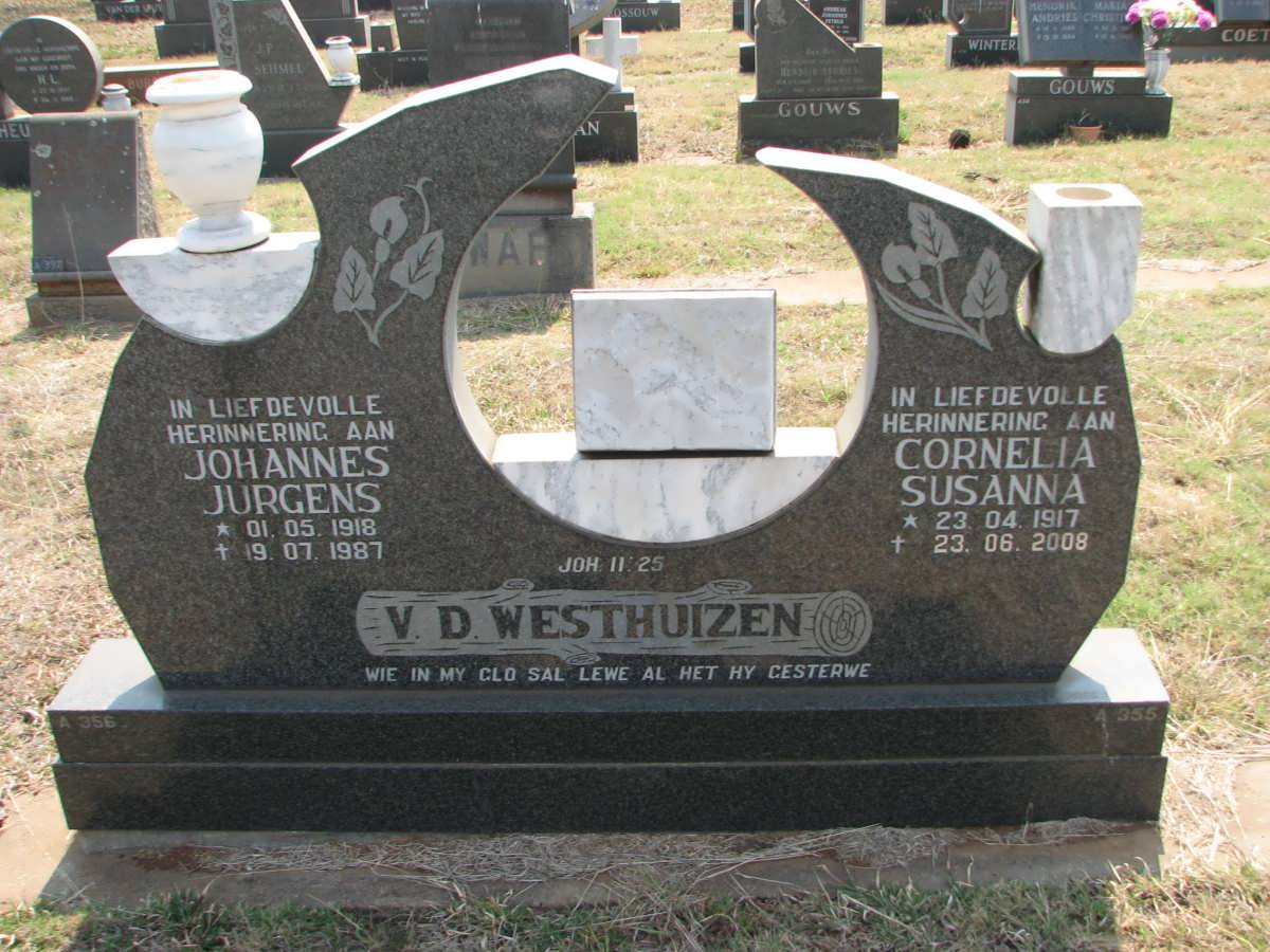 WESTHUIZEN Johannes Jurgens, v.d. 1918-1987 &amp; Cornelia Susanna 1917-2008