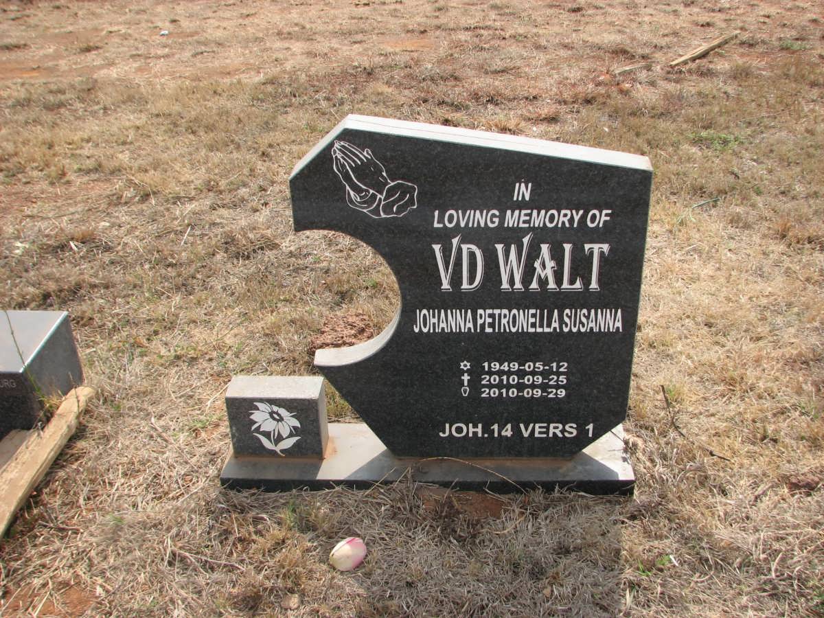 WALT Johanna Petronella Susanna, v.d. 1949-2010