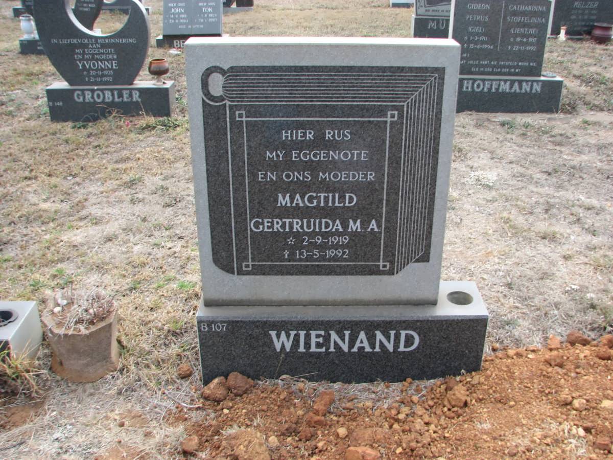 WIENAND Magtild Gertruida M.A. 1919-1992