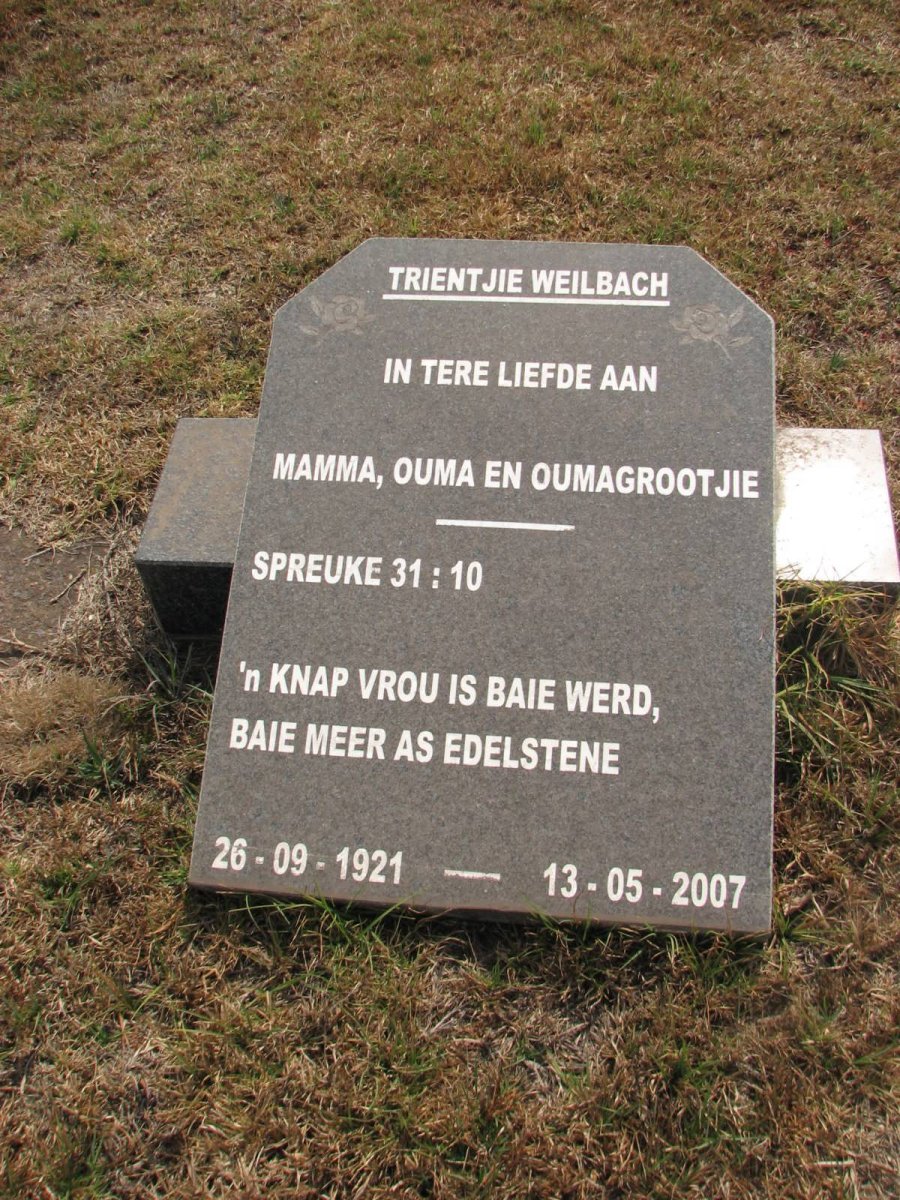WEILBACH Trientjie 1921-2007