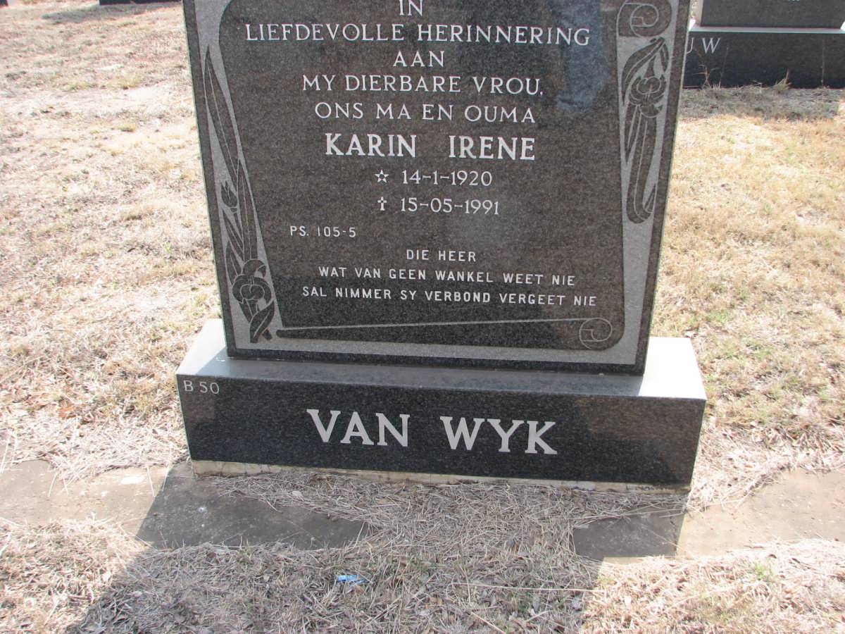 WYK Karin Irene, van 1920-1991