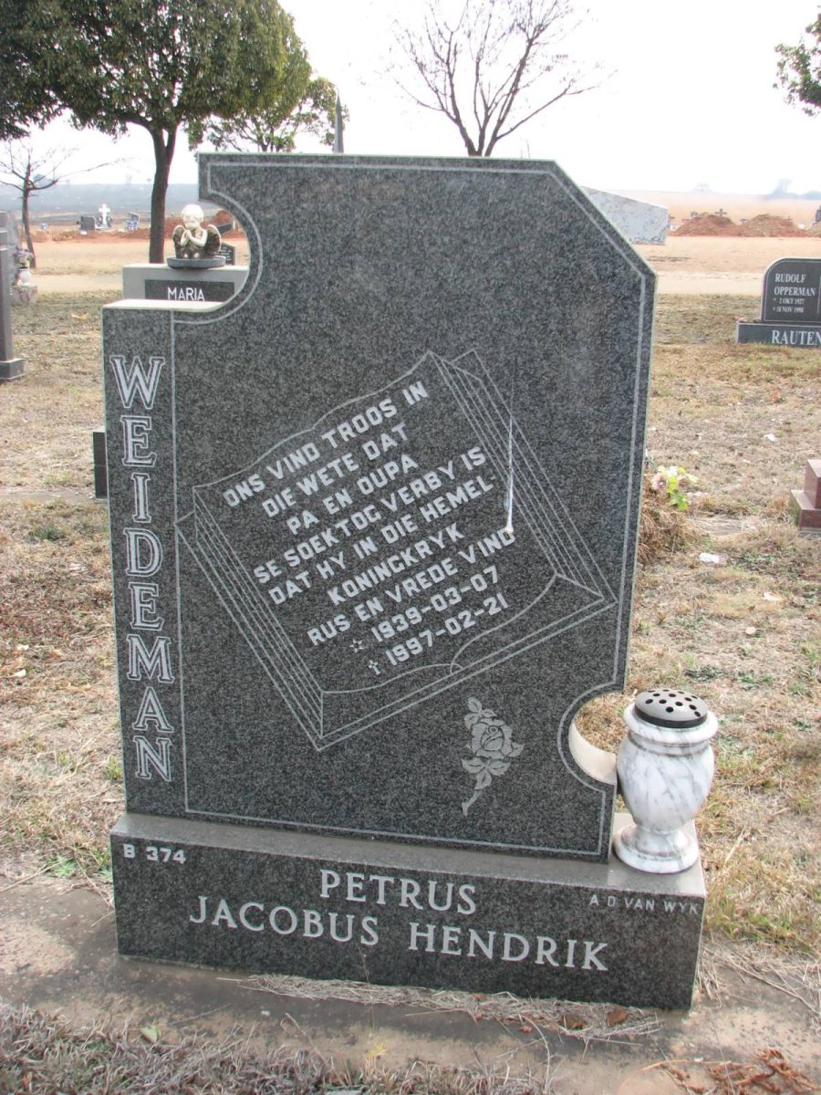 WEIDEMAN Petrus Jacobus Hendrik 1939-1997