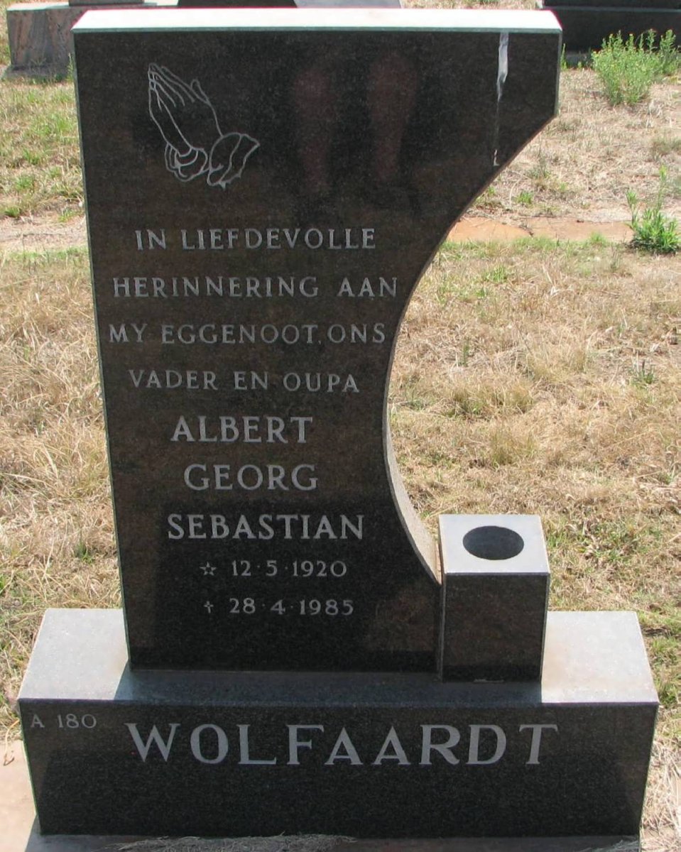 WOLFAARDT Albert Georg Sebastian 1920-1985