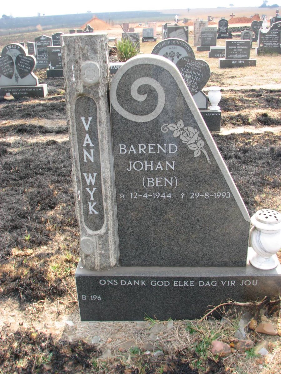 WYK Barend Johan, van 1944-1993