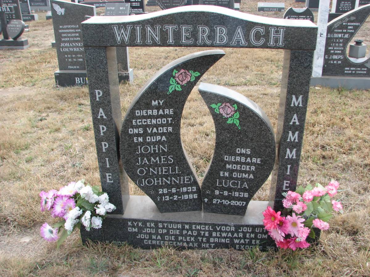 WINTERBACH John James O'Niell 1933-1996 &amp; Lucia 1936-2007