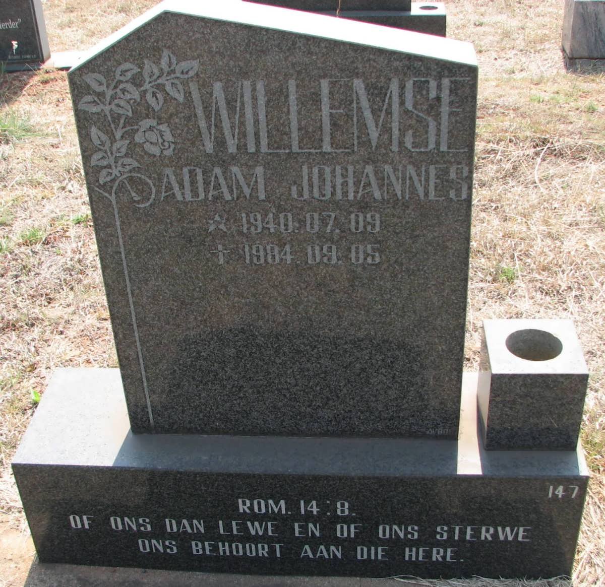 WILLEMSE Adam Johannes 1940-1984