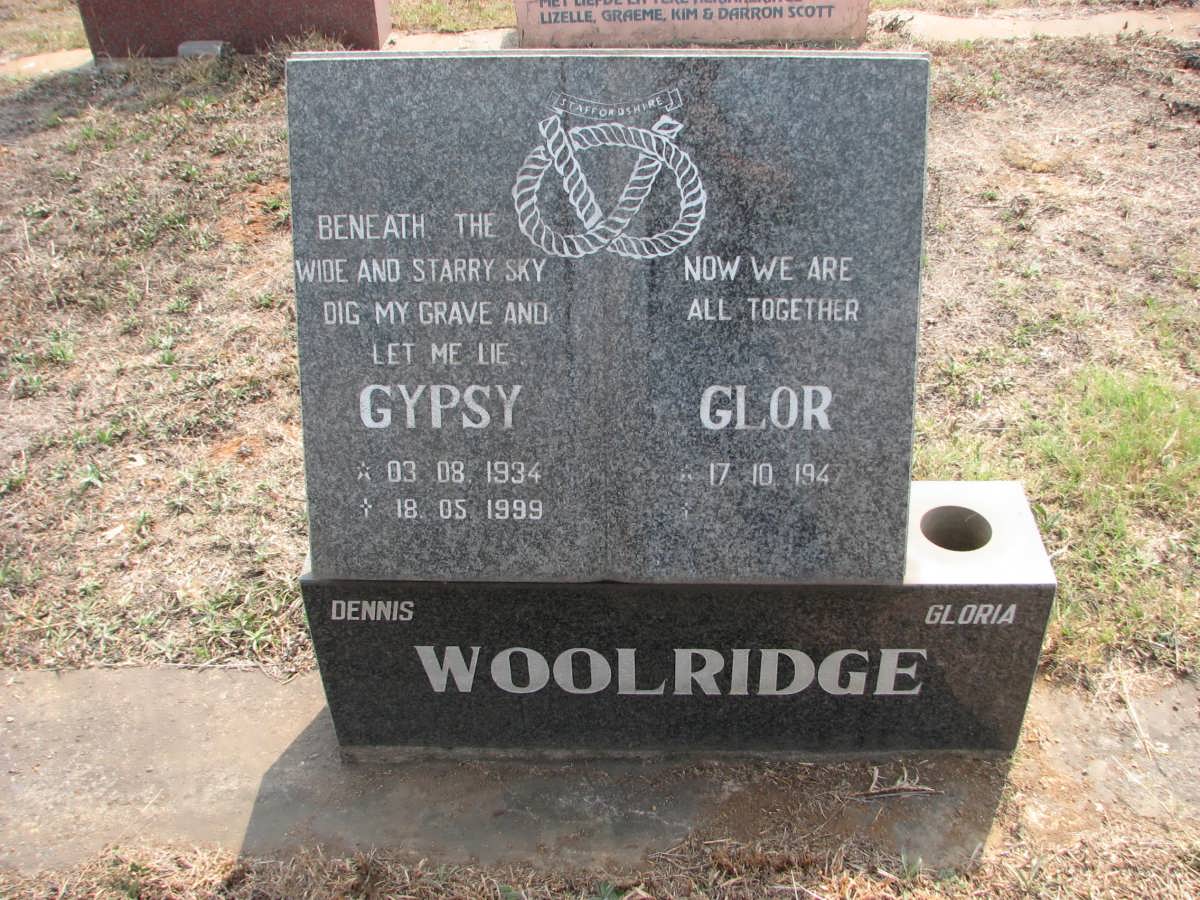 WOOLRIDGE Gypsy 1934-1999 &amp; Glor 1947-