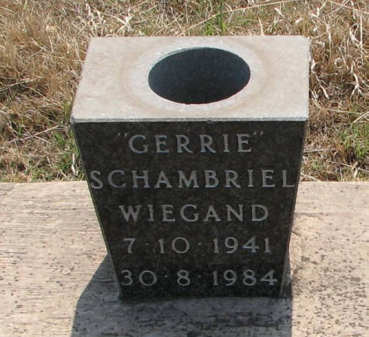 WIEGAND Schambriel 1941-1984