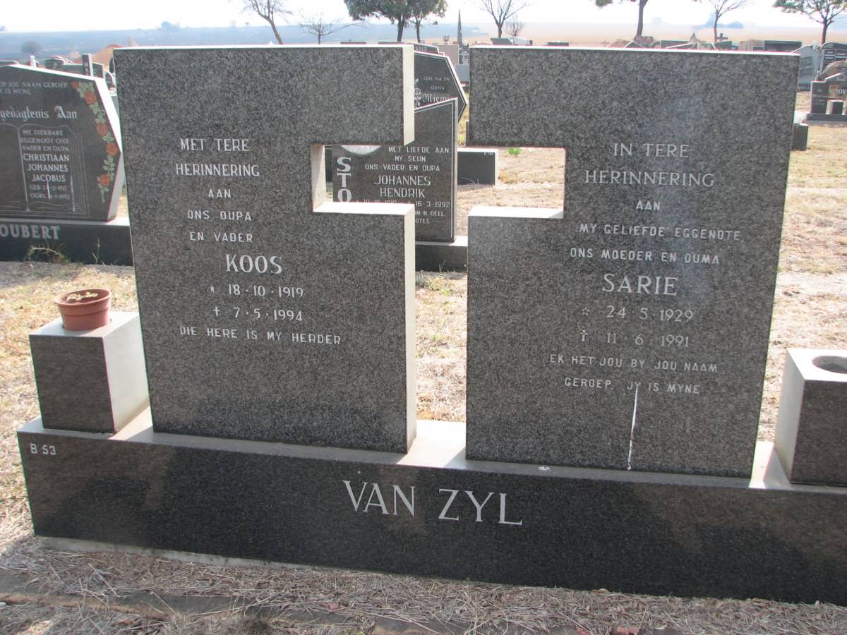 ZYL Koos, van 1919-1994 &amp; Sarie 1929-1991