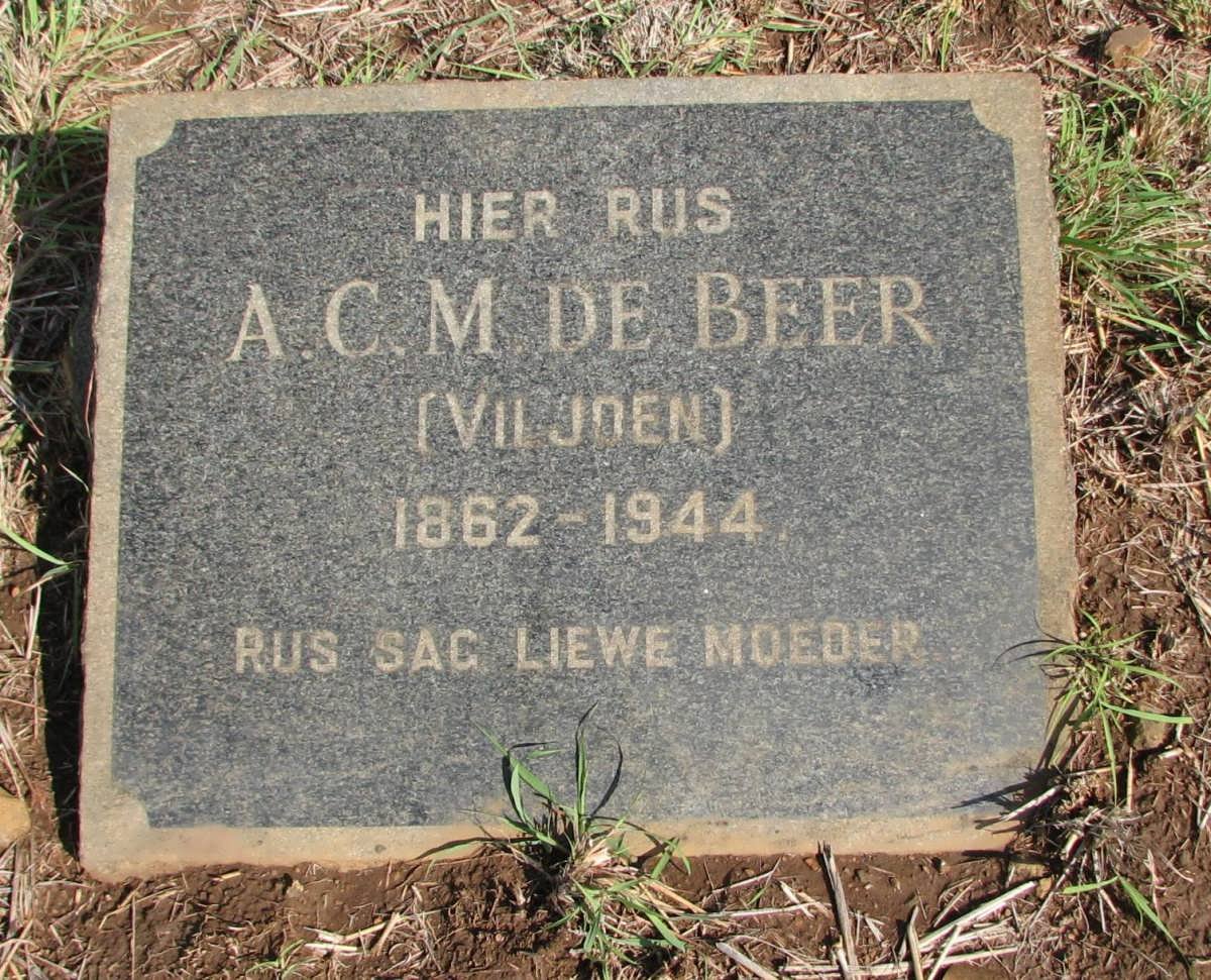 BEER A.C.M., de nee VILJOEN 1862-1944