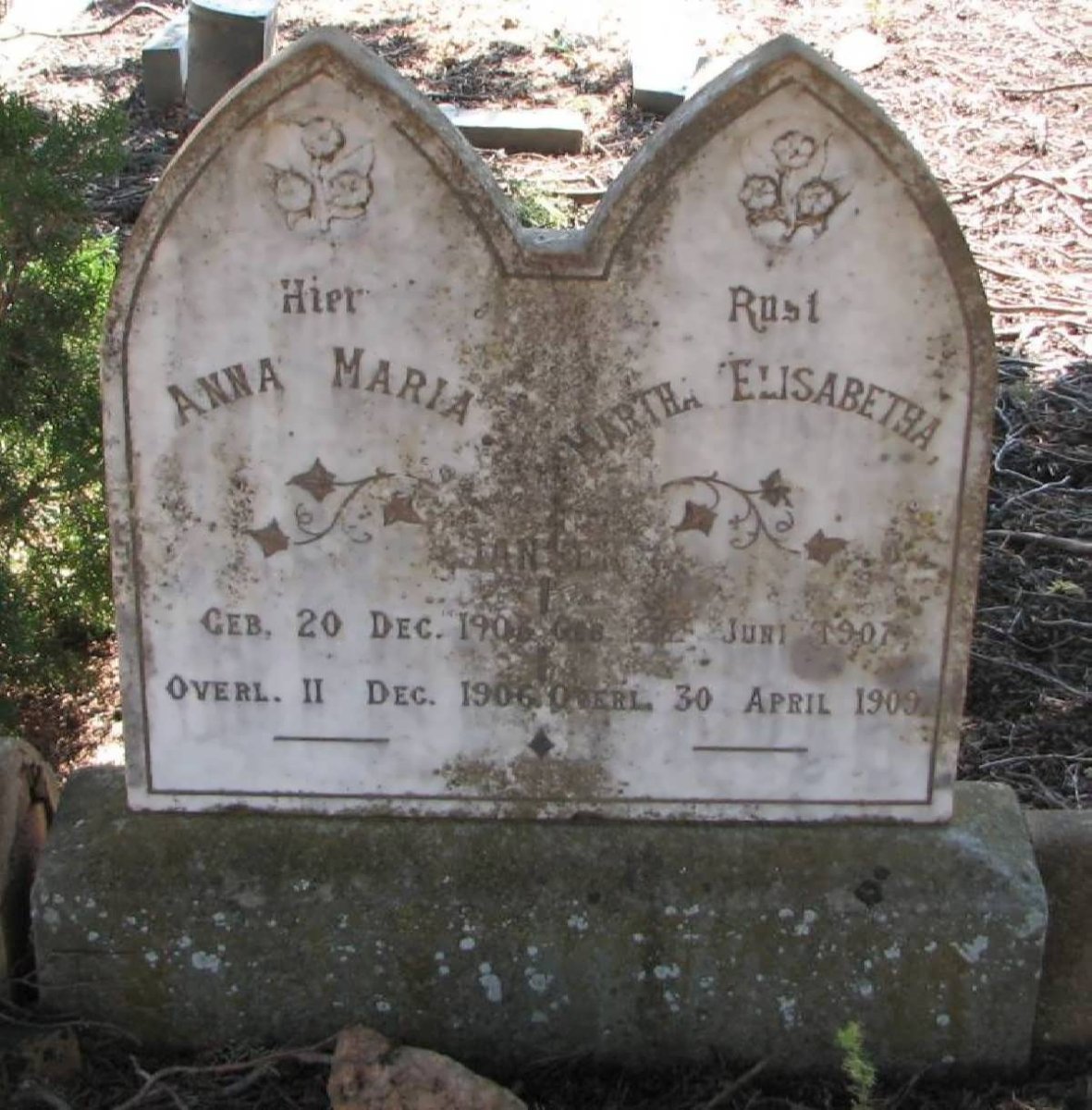JANSEN Anna Maria 1903-1906 :: JANSEN Martha Elizabeth 1907-1909