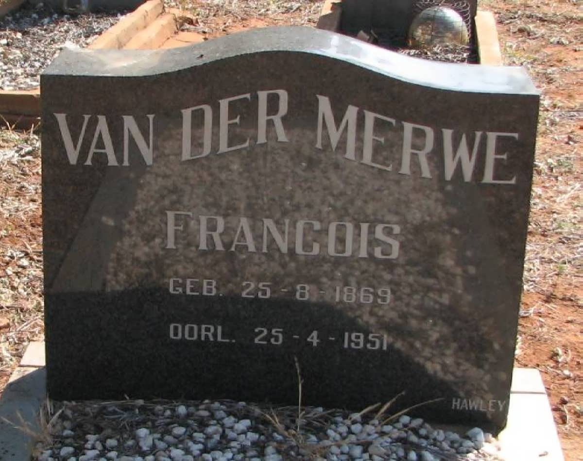 MERWE Francois, van der 1869-1951